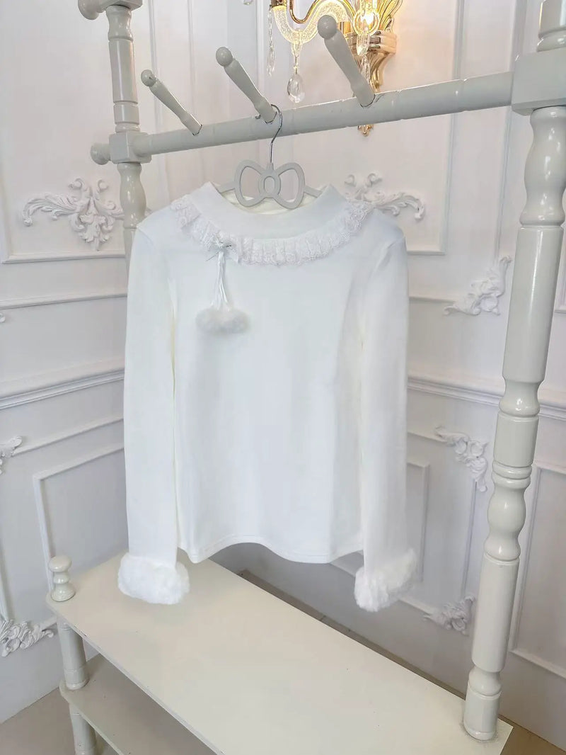 Cat Upon Cat Little Furball 2.0 Thick Winter Top — White 1.0