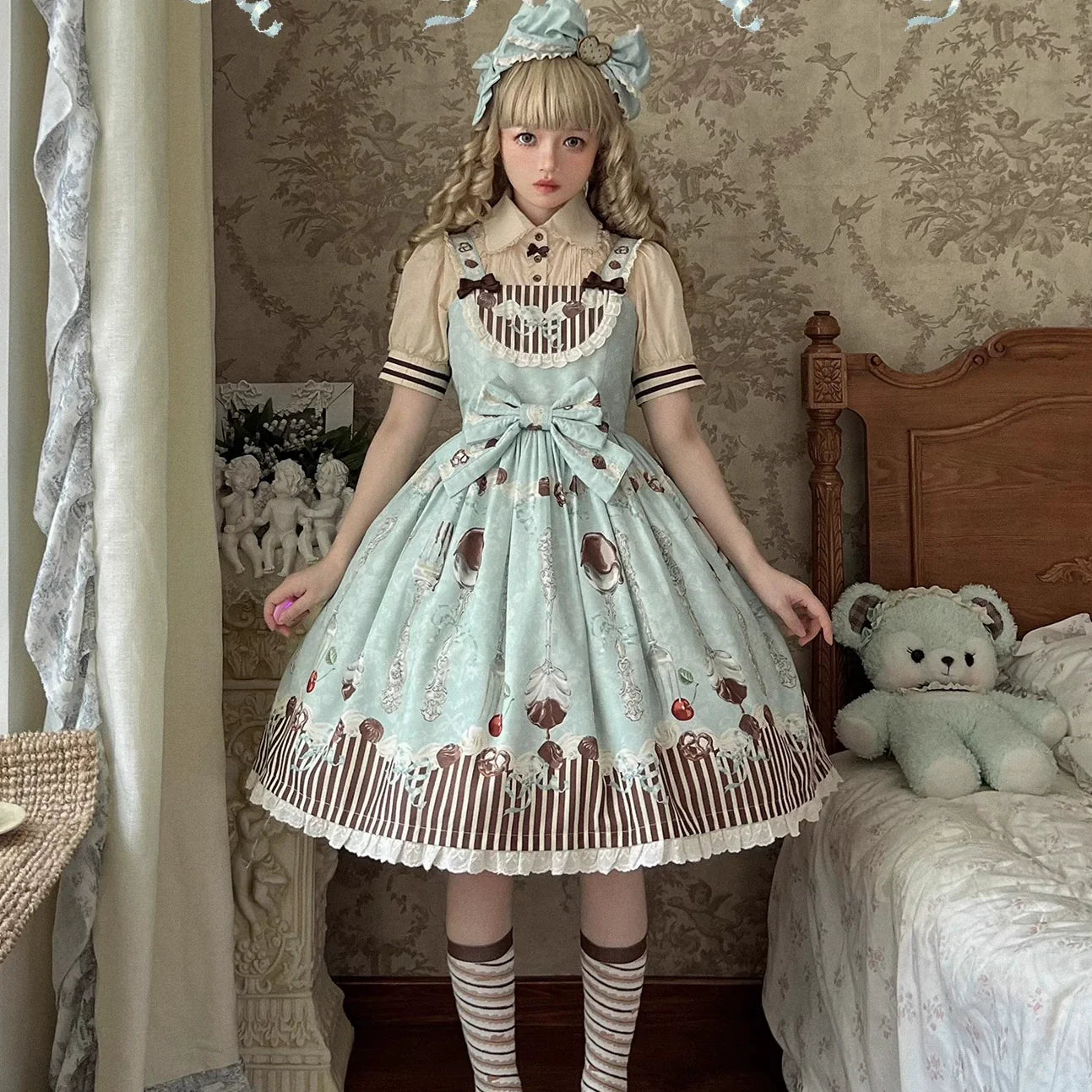 Sweet Dream Baa Baa - Dessert - Natural-Waist Lolita JSK