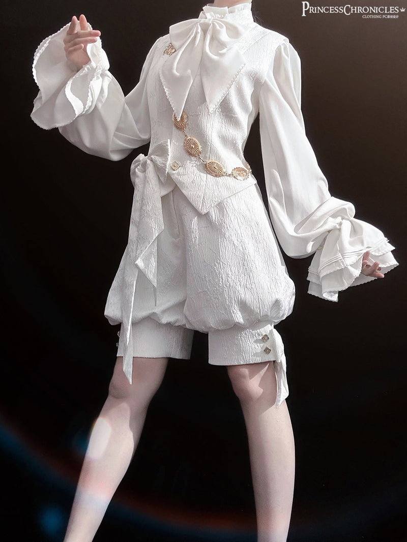 Princess Chronicles - Rabbit Hunting White Moonlight - Retro Ouji Lolita White Vest