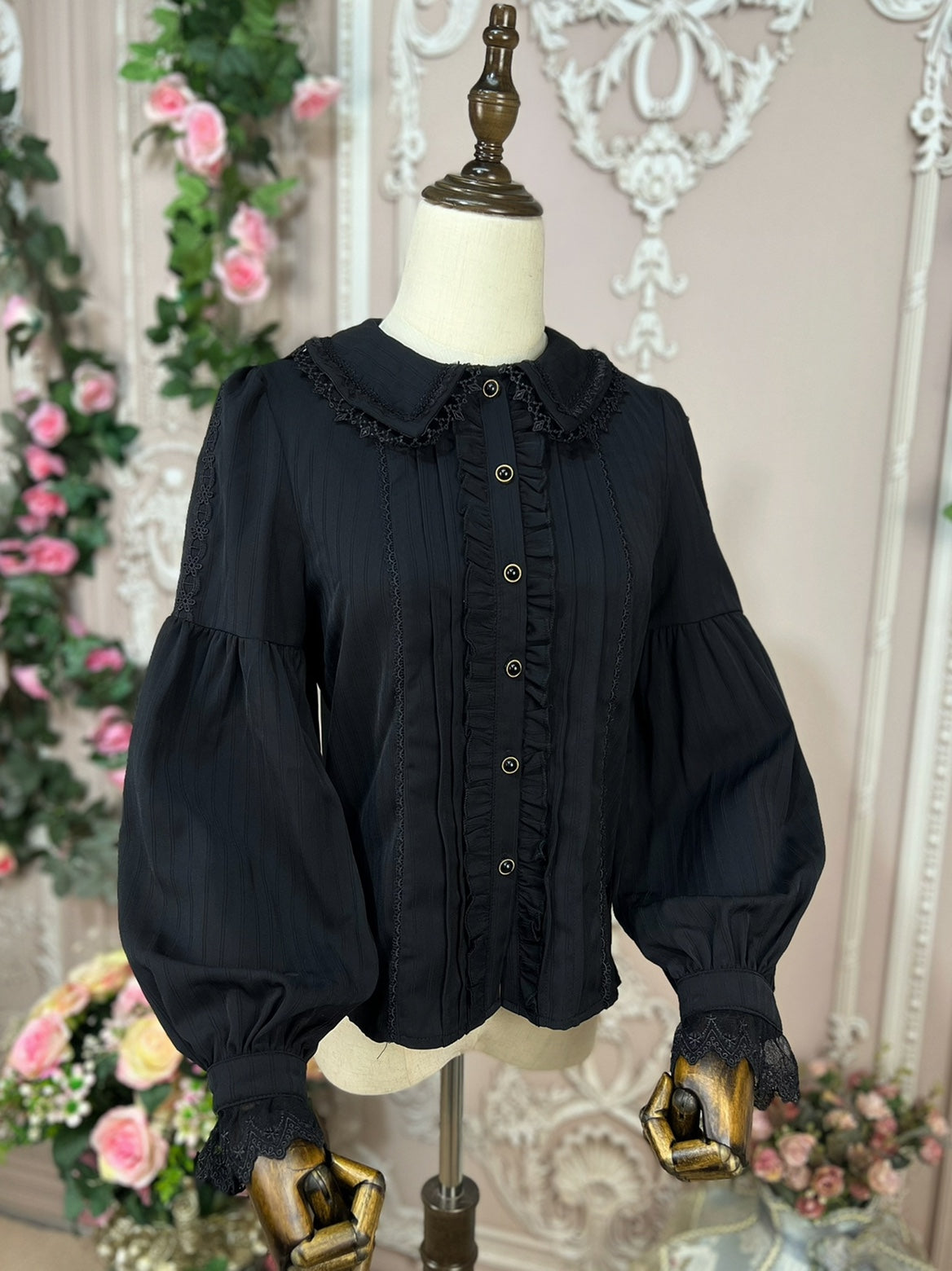 DMFS Lolita - Sweet Lolita Blouse Winter Doll - Collar Shirt Long Sleeve Fit Top Innerwear