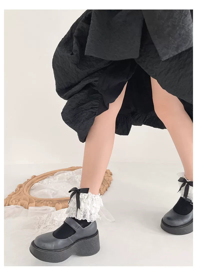 Sock Noble - Bow Lace - Short Socks with Lace Cuffs