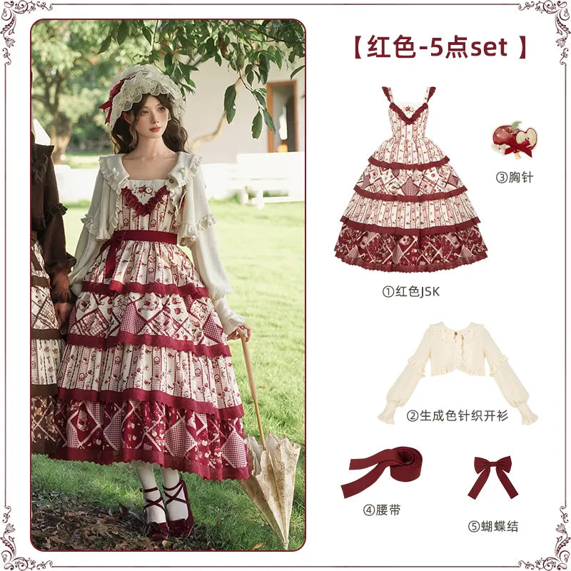 With PUJI - Letter and Poetry Sunflower Matters - Country Lolita JSK Embroidered Printed Lolita Dress detail view 8