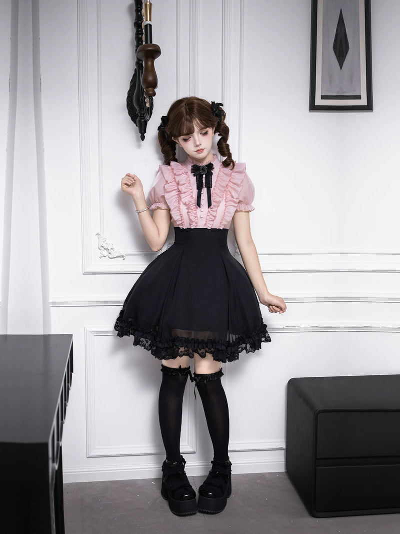 With PUJI - Miss Laura: Snow Kiss - Lolita OP Dress detail view 4