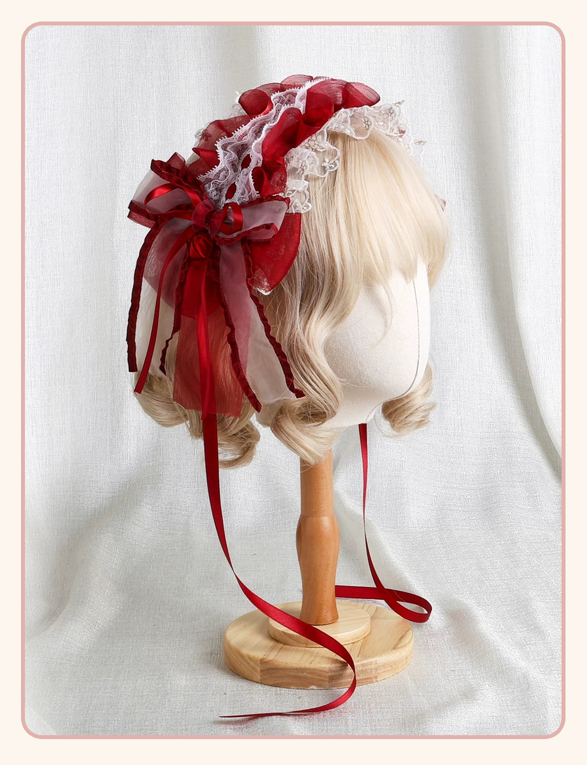 Stardust Rose - Rose Bow Collection - Headwear with red rose motifs
