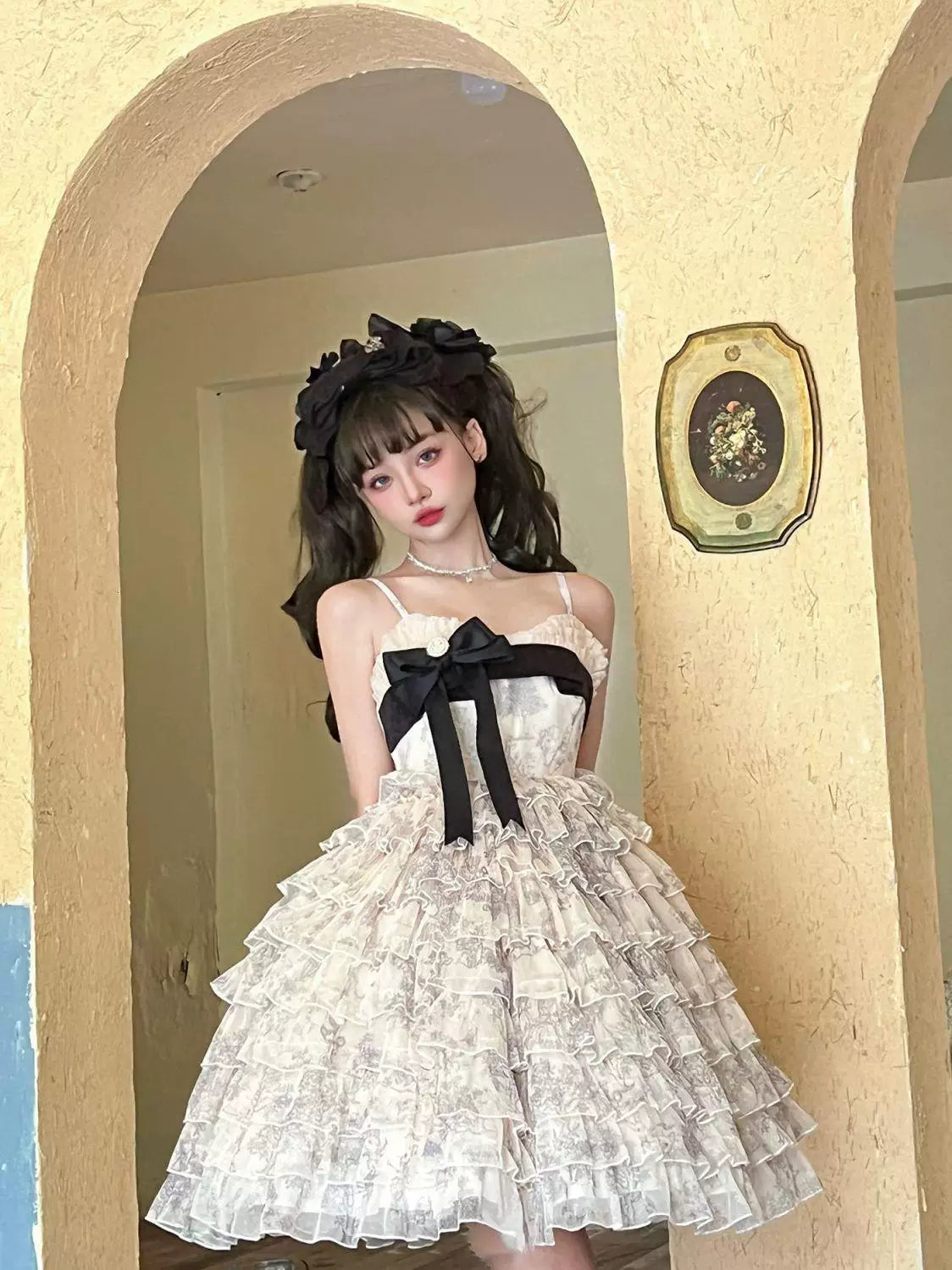 Sweetheart Dream Machine - Fairy Forest Encounter - Tiered Ruffle JSK with a Waist Ribbon