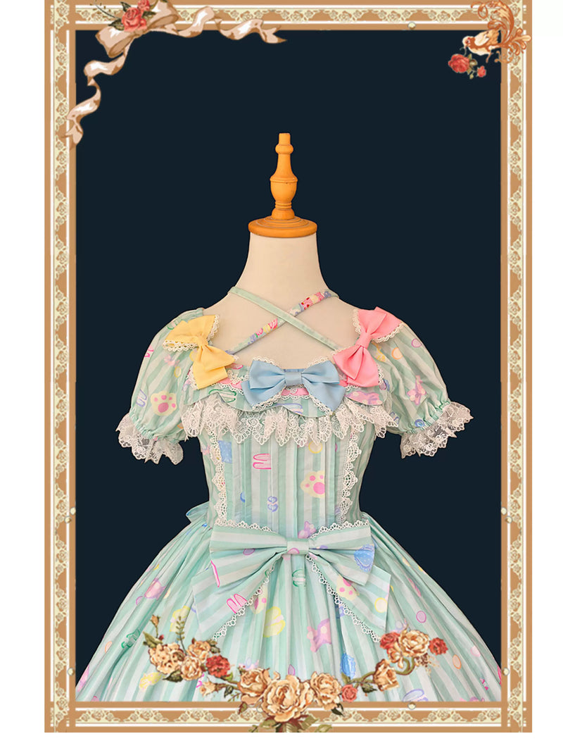 Infanta - Macaron Dolly House - Pastel Puff-Sleeve OP