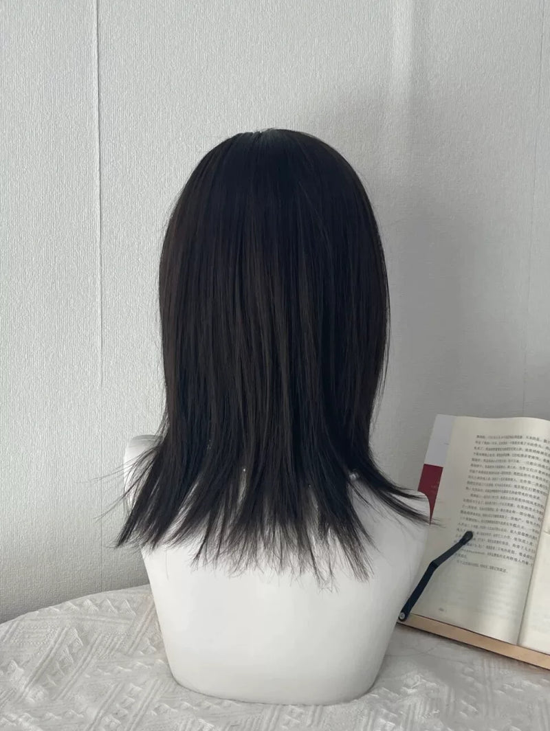 Millennium black-brown collarbone-length wig with airy fringe - view 3