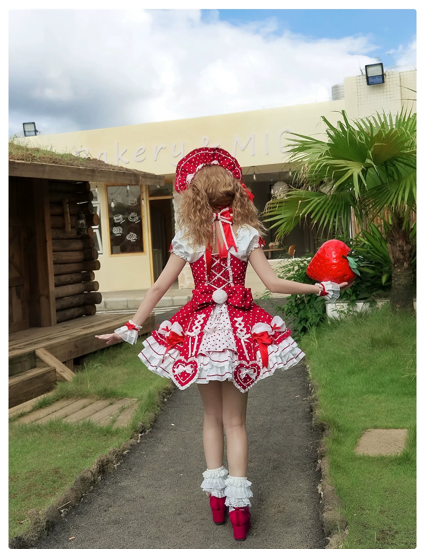 Alice Girl - Old School Lolita Halter Neck OP - Dress, Polka Dot Accent OP Dress