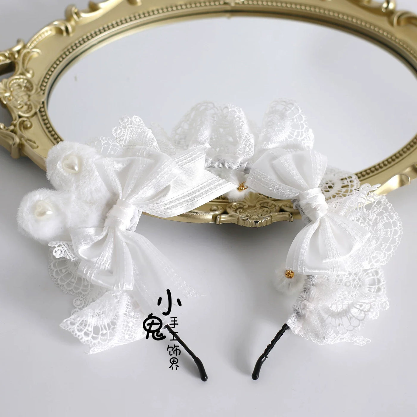 Xiaogui - Sweet Lolita Headdress, Lace & Bow - Headwear