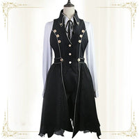 Immortal Thorn - Snow Shadow - Long Sleeveless Ouji Lolita Coat - Black / S