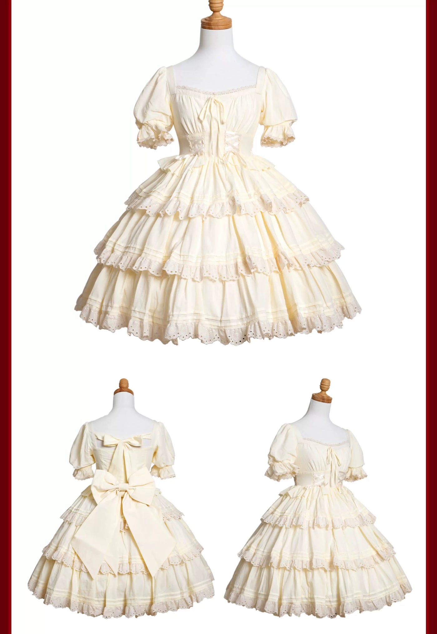 WF - Doll-Sense Solid Lolita Dress - Solid-color cotton Lolita dress