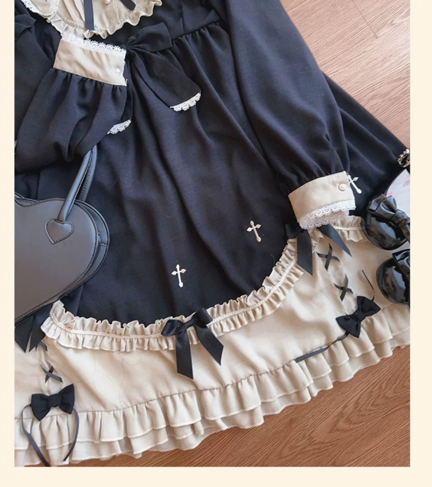 Niu Niu - Plus Size Gothic Lolita Winter OP - Dress, Cross Embroidery OP Dress