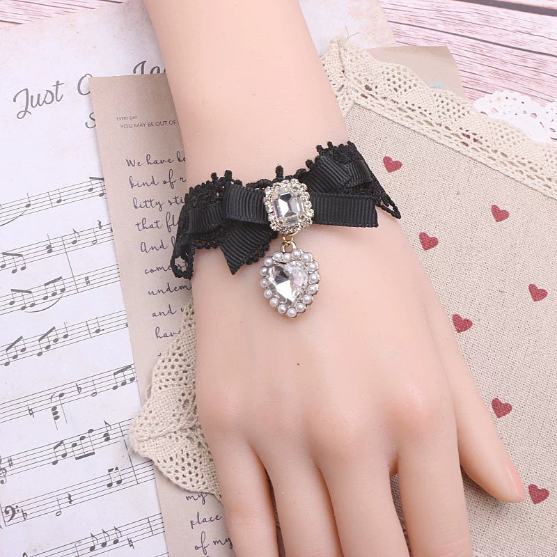 Independent Brand - Heart Pearl Bow - Necklaces, Bracelets and Collars with Heart Charms