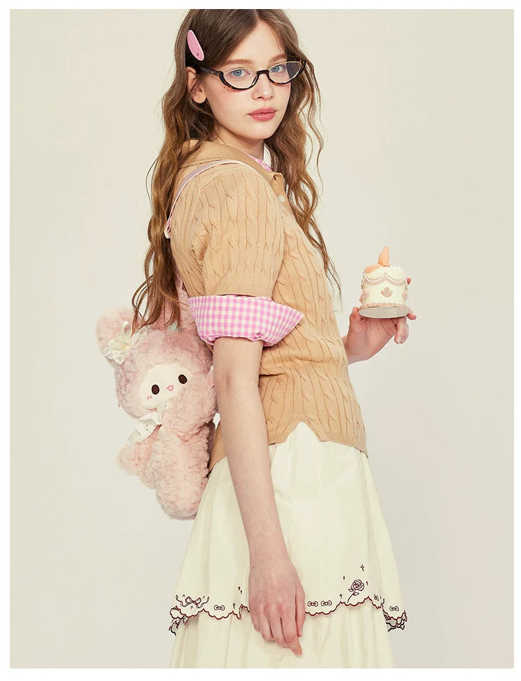 LambGuli - Rabbit and Lamb - Plush Crossbody Bag with Earphone-Bag Options