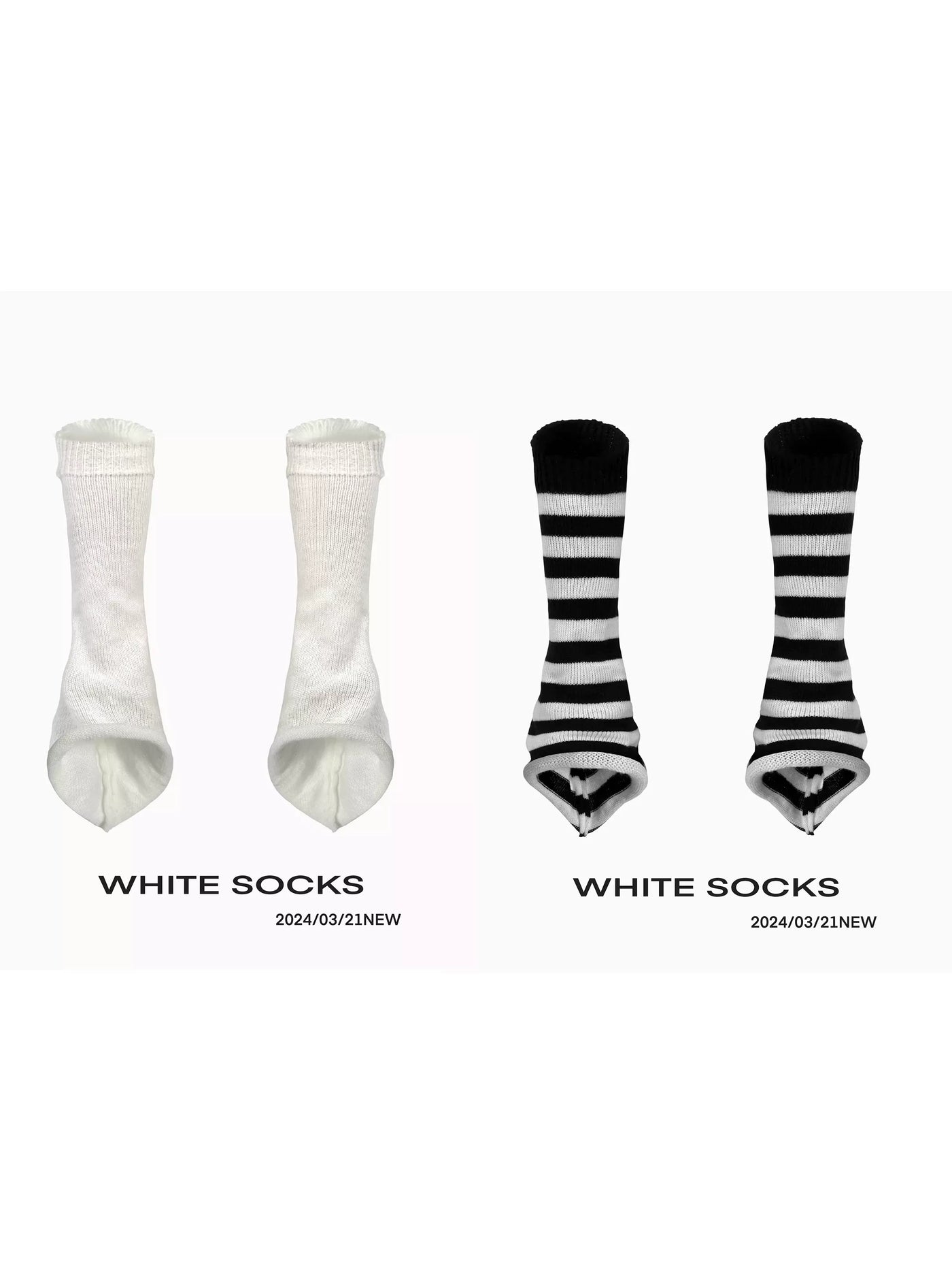 White Socks - Harajuku Y2K - Slouch Socks with a Gathered Leg