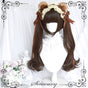 Deep brown (short wig + long curly ponytail set)