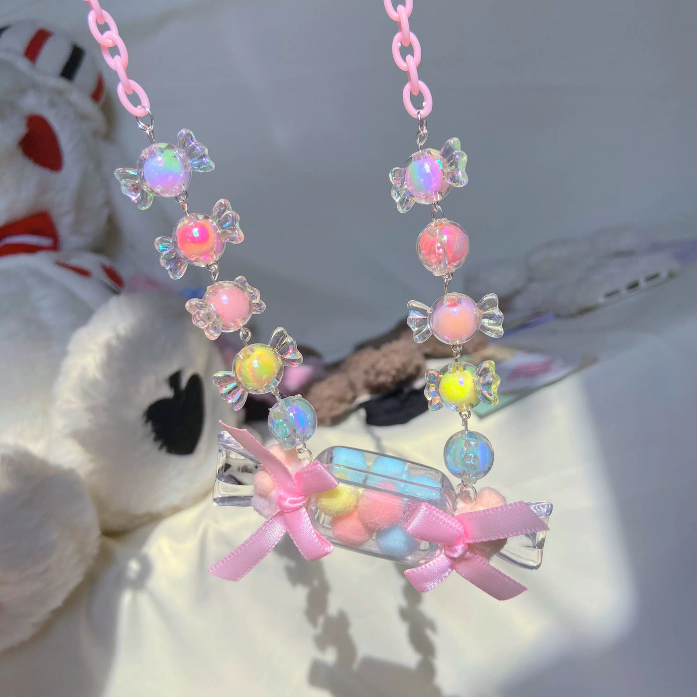 Bear doll - Candy Charms - Beaded Necklace with Candy-Style Charms