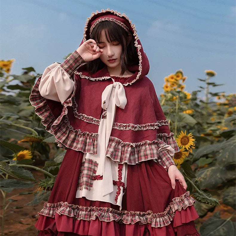 With PUJI - Little Red Riding Hood - Pastoral Lolita OP Fullset detail view 7
