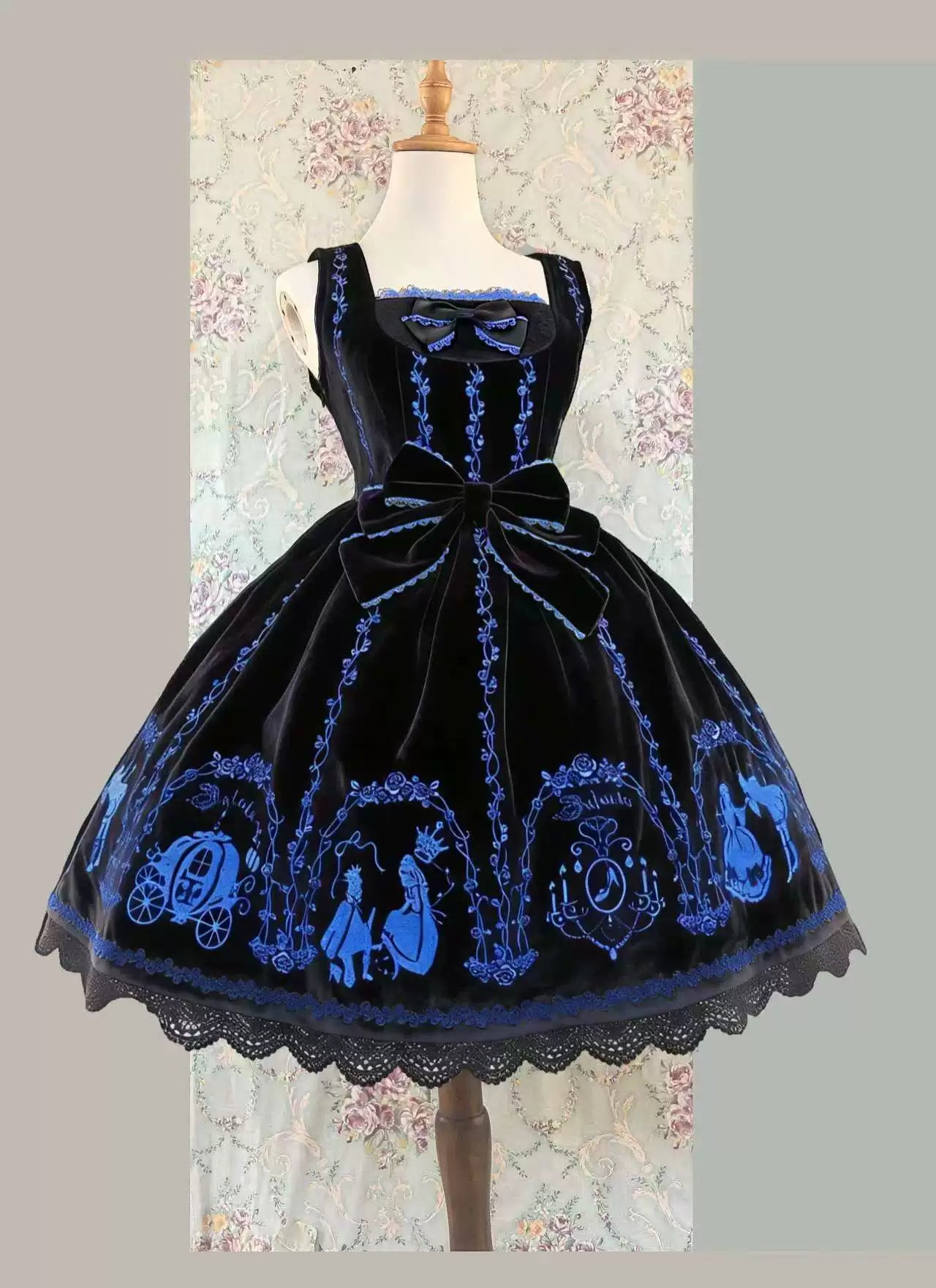Infanta - Cinderella - Velvet Classic Lolita JSK Dress, Princess Embroidery