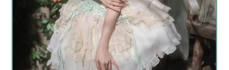 Inmorelli - Jasmine Manor - Light Green Ballet JSK Dress with Lace Ruffles