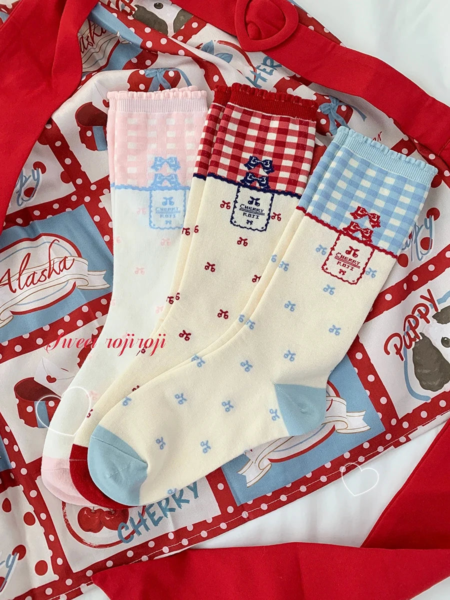 Roji Roji - Kawaii Lolita Socks Bows Sock for - Spring/Summer Wear Socks