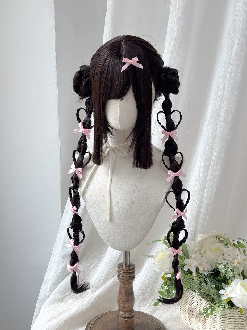 Kunkun Fish Heartbeat Signal heart-braid twin-tail hairpieces - view 3