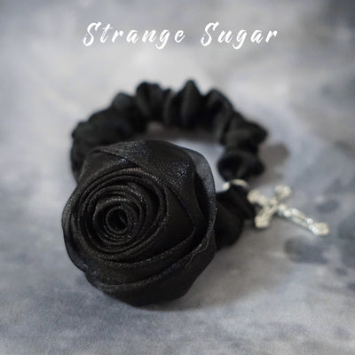 Strange Sugar - Gothic Lolita Black Hardware Skull - Spider Hairband Headwear