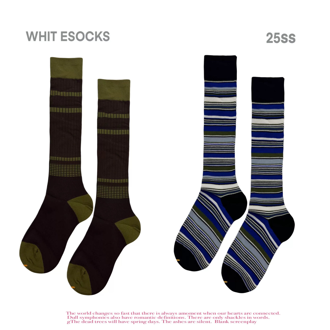 White Socks - Retro Color-Block - Mid-Calf Striped Socks in Single or Multi-Pair Packs