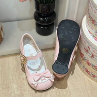 Kitten Toast - Cat Paw Party 3.0 - Bow Mary Jane Shoes - Pink - 4.5 cm Heel / 34