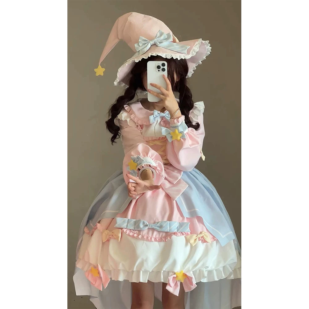 Creamy - Blue-Pink Star Dress - Train OP