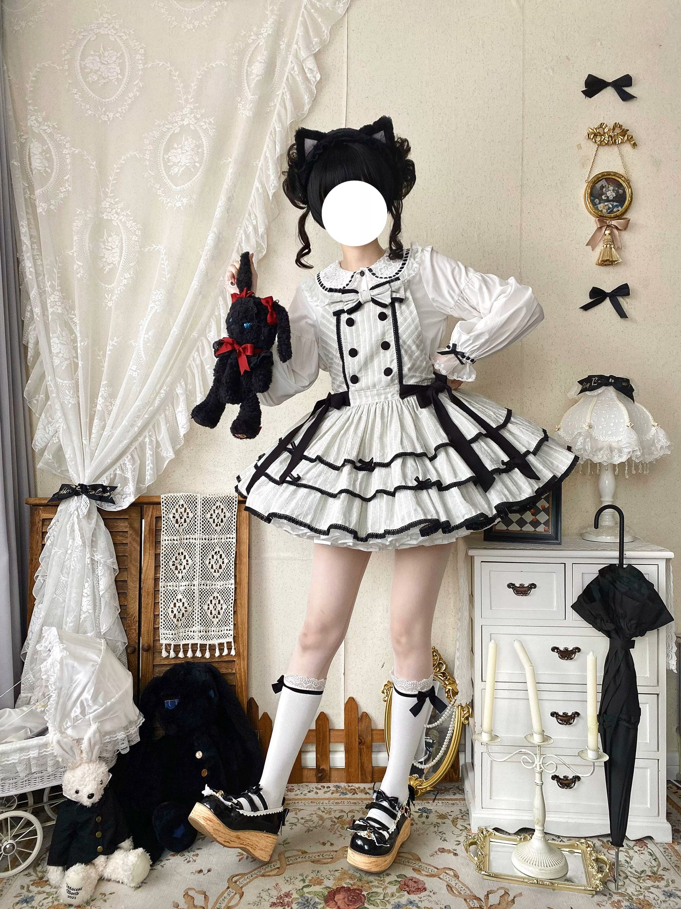 White Tea Story - Mianmian Ice - Three-tier 100% cotton lolita jumper