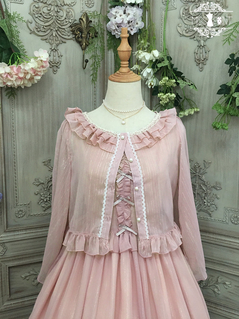 Miss point - Rhine Riverside - Summer Lolita Cardigan S dusty rose pink