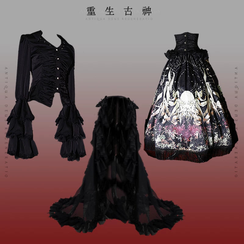 囚鸟旅店‖重生古神‖现货页面‖克苏鲁哥特暗黑原创Lolita裙大码