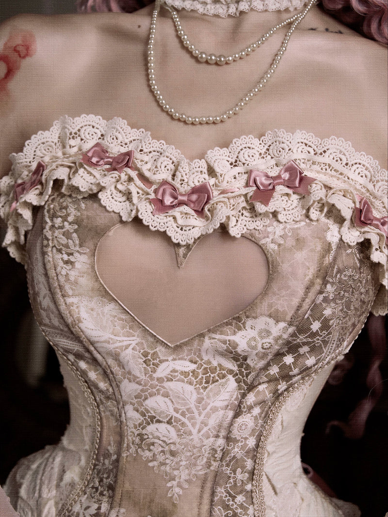 BLOOD SUPPLY: Cupid's Poetry Box Heart Corset Top and Accessories, product view 5
