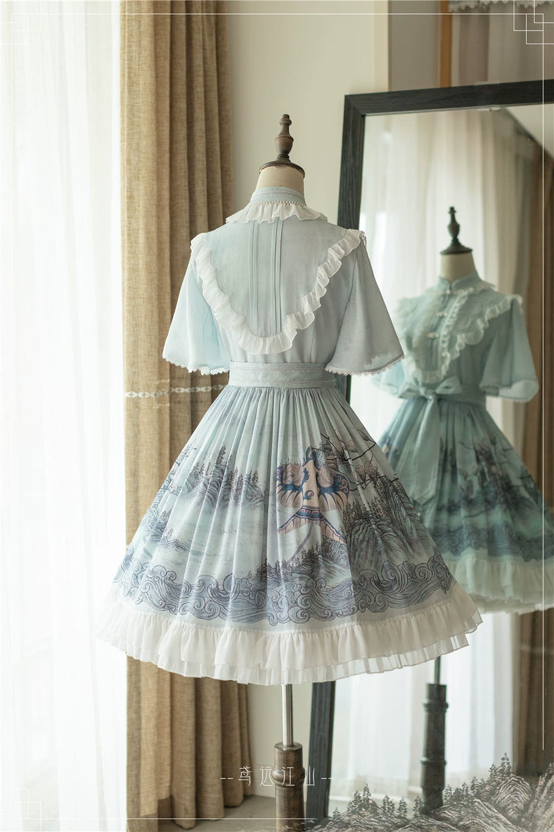 Forest Wardrobe - Kites over Distant Mountains - Chinese-Inspired Lolita OP Dress - 10