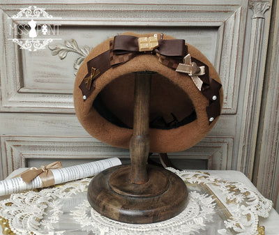 Chocolate Daily Light Sweet Lolita Hat camel hand-made hat