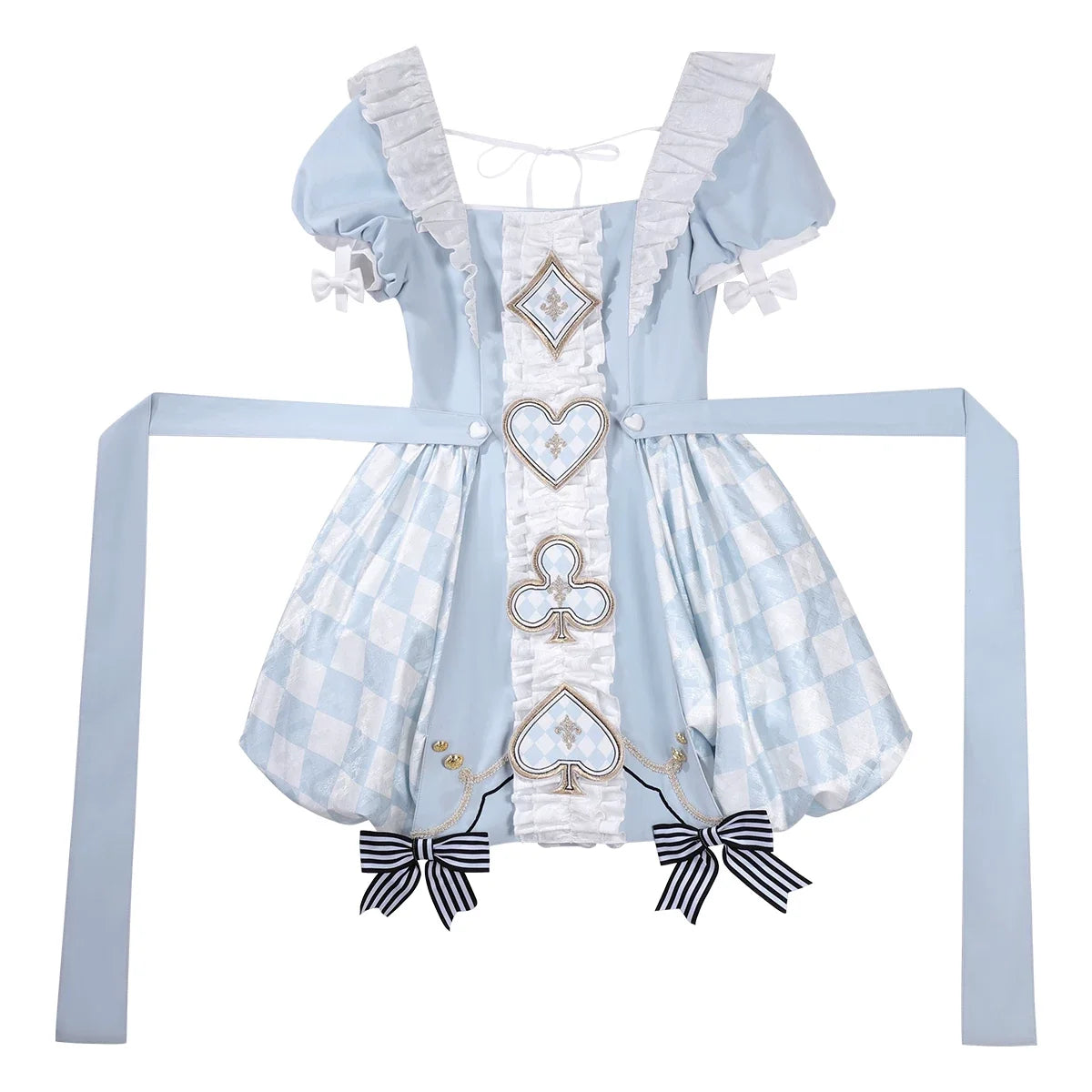 Letters from Unknown Star - For Alice - Doll-like Lolita Jacquard OP Dress Set, Elastic Bubble Hem