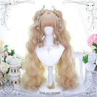 Dalao Home - Ruoxin - milky-gold short curly twin-ponytail wig - Ruoxin Milky Gold with wig net