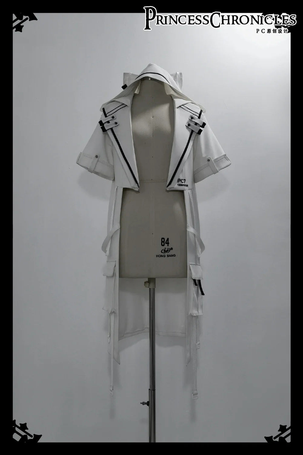 White Cat - Futuristic Style Cool Lolita Pants Suit With Cat Ear Coat (L M S) 39562:628492