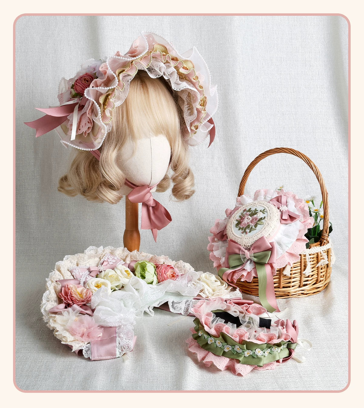 Stardust Rose - Garden Bouquet - Floral Hat and Headband Selection