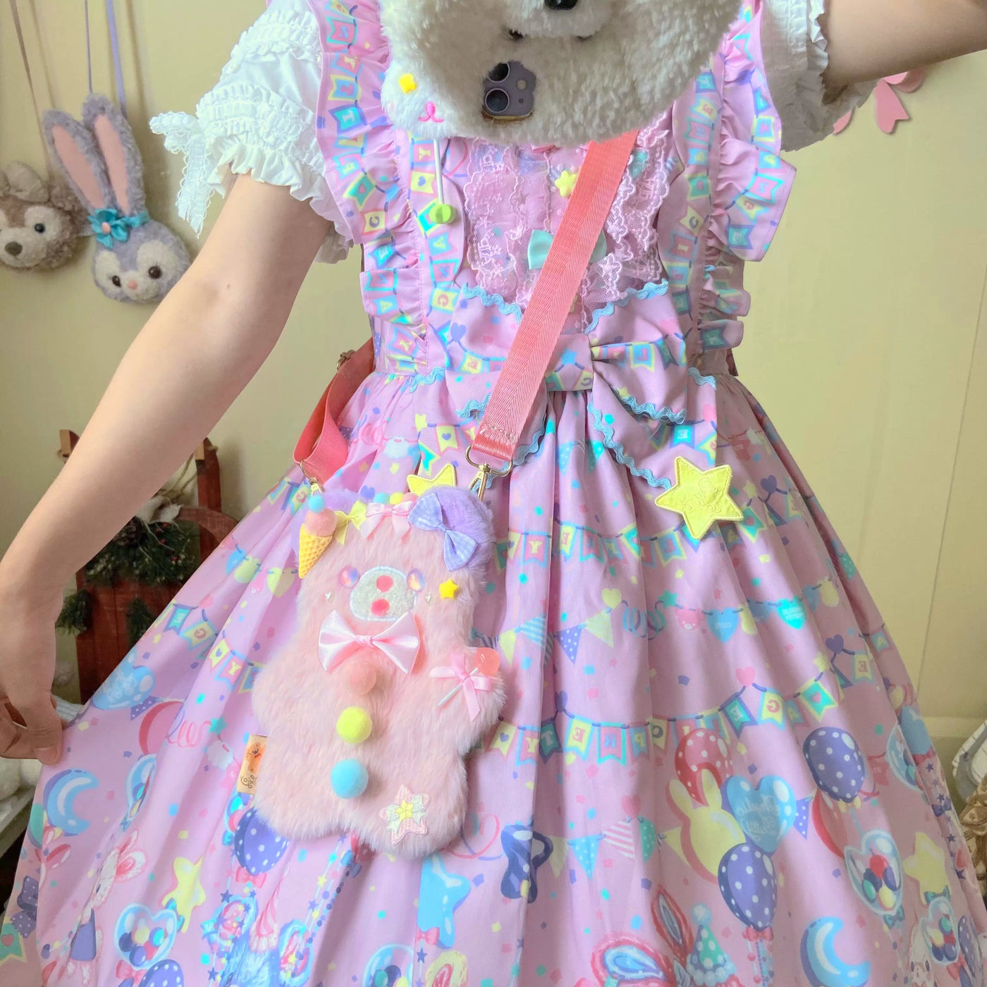 Bear doll - Little Bear - Plush Crossbody Bag with a Bear Motif