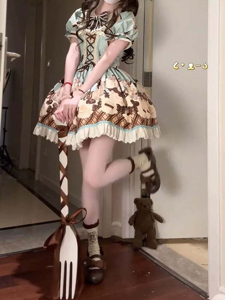 White Sugar Girl - Sweet Lolita Confectionery OP Dress - One-piece