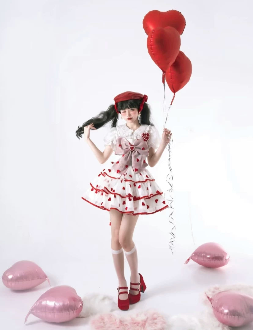 Sweetheart Dream Machine - Sugar Heart - Camisole and SK skirt set with heart motifs