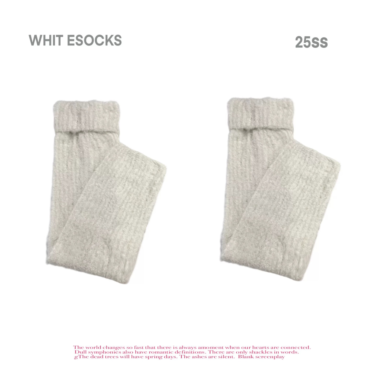 White Socks - The Feather and the Invitation - Slouch Socks with Layered Cuffs