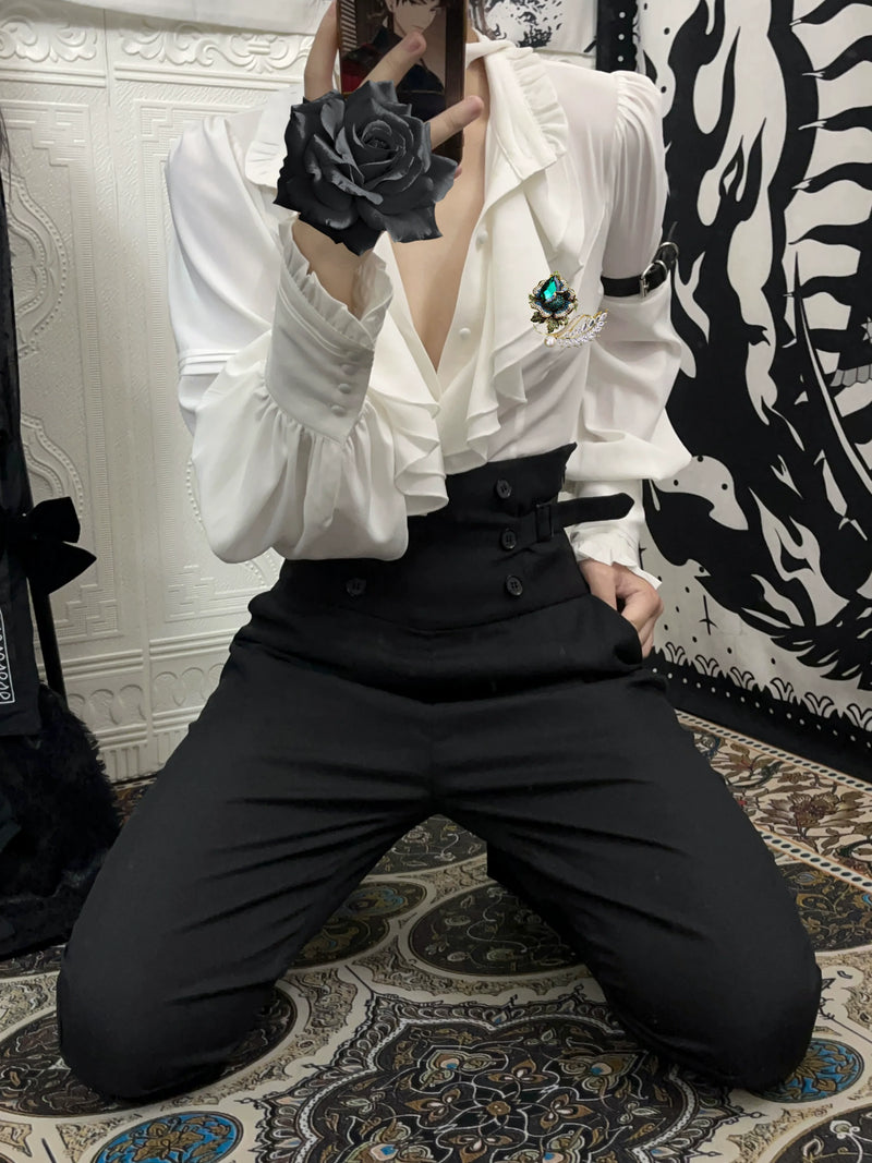 Gazing Galactic - Prince Trousers - Ouji Lolita pants with a double-button waist - product detail 7