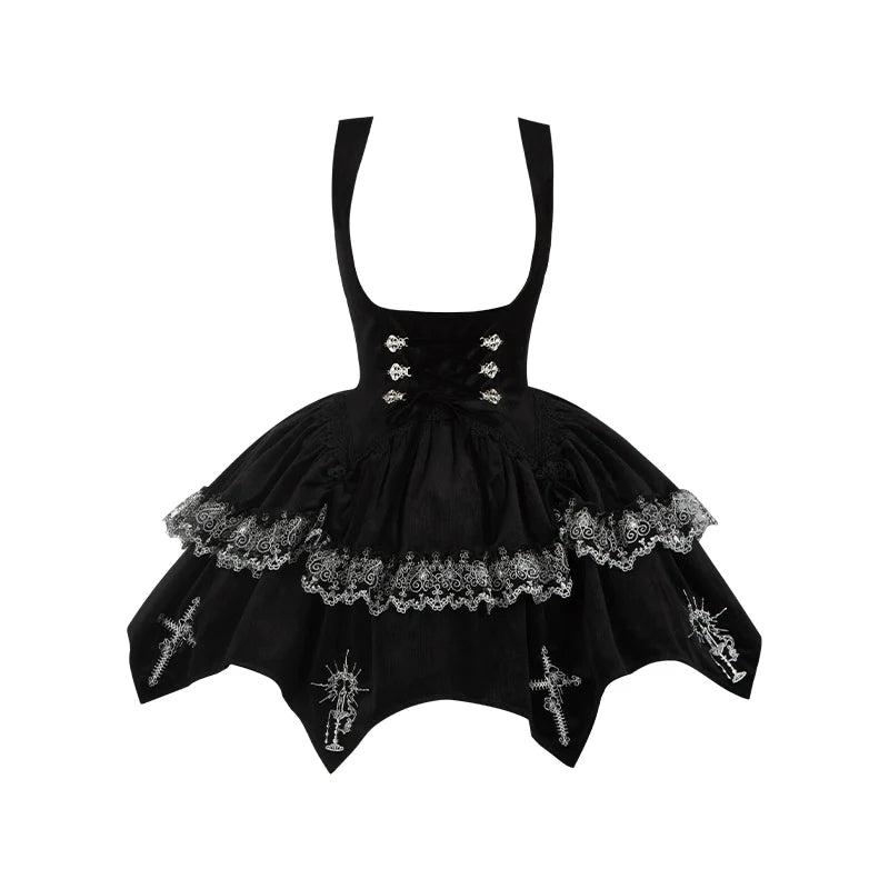 With PUJI - Raven's Night Song - Oriental Aesthetics Gothic Lolita Dress Set (L M S) 43907:788841