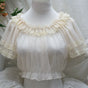 Apricot Plain Mesh Flutter Blouse / One Size