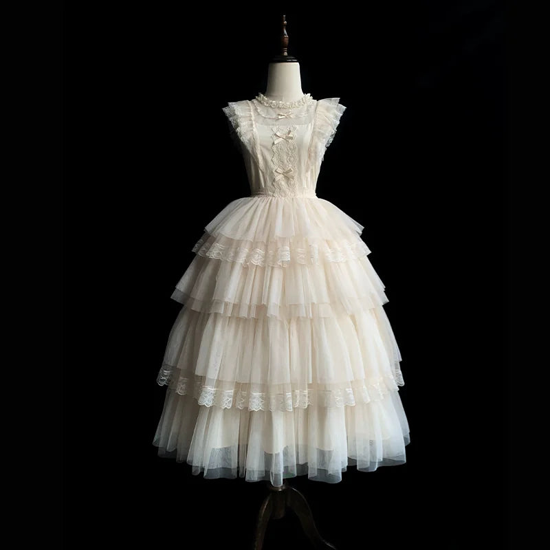 With PUJI - Ivory Tower - Classic Lolita Dress Collection, Full Skirt detail view 8