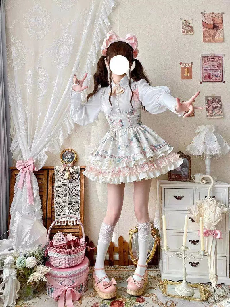 Sweetheart Dream Machine - Princess Inner Blouse - White Blouse with Gathered Sleeves