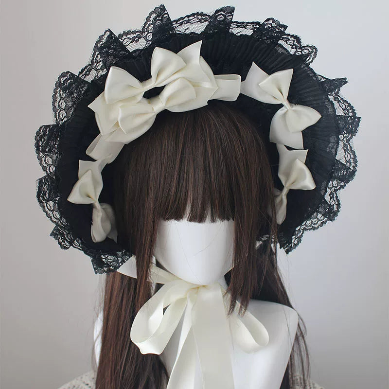 Deer Girl Handmade - Black Lace Ribbon - Black Lace Flat Hat Selection